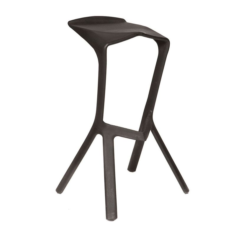 GENERICO - Silla taburete bar apilable negro 51x42x81cm