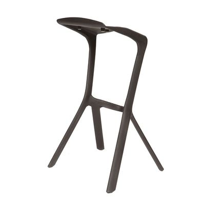 Imagen 2 del producto Silla taburete bar apilable negro 51x42x81cm