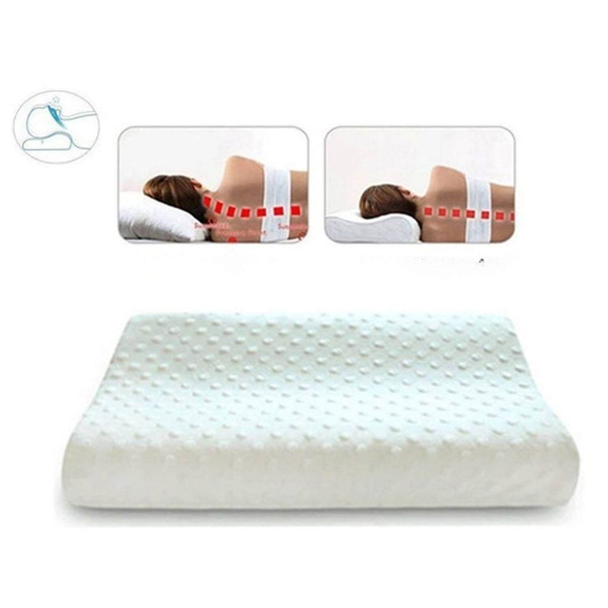 GENERICO - Set 2 almohada viscoelástica cervical con memoria