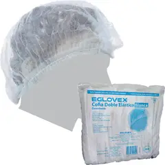 GENERICO - Cofia desechable blanca doble elástico bolsa 100 unidades