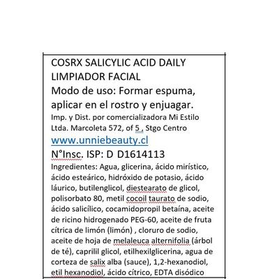 Imagen 2 del producto Limpiador Antiacné Ácido Salicílico Cosmética Coreana
