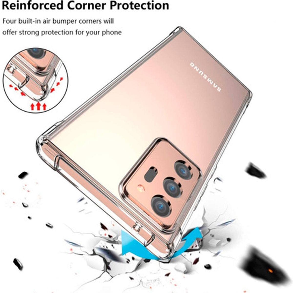 JOIGO - Carcasa Transparente Reforzado Para Samsung S20 FE