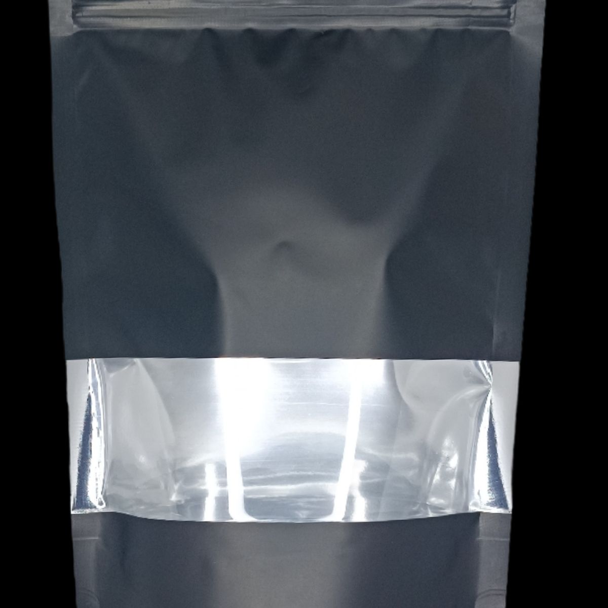 GENERICO - 50 Bolsas 12x20x4 Doypack Aluminio Negro con Ventana