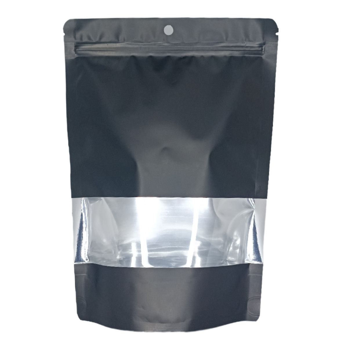 GENERICO - 50 Bolsas 12x20x4 Doypack Aluminio Negro con Ventana