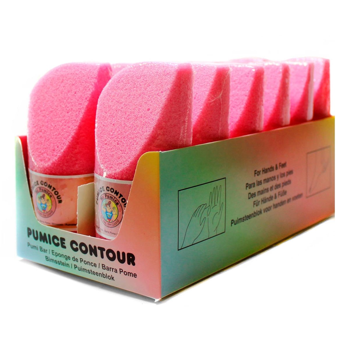 COSMETICAVAL - Caja 12 esponjas pómez mano uñas y pies rosa Mr. Pumice CVL