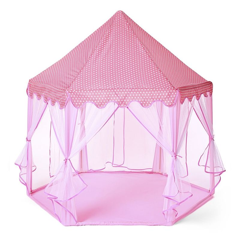 GENERICO - Carpa Infantil Castillo Princesa con Tull- Rosada
