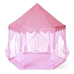 GENERICO - Carpa Infantil Castillo Princesa con Tull- Rosada