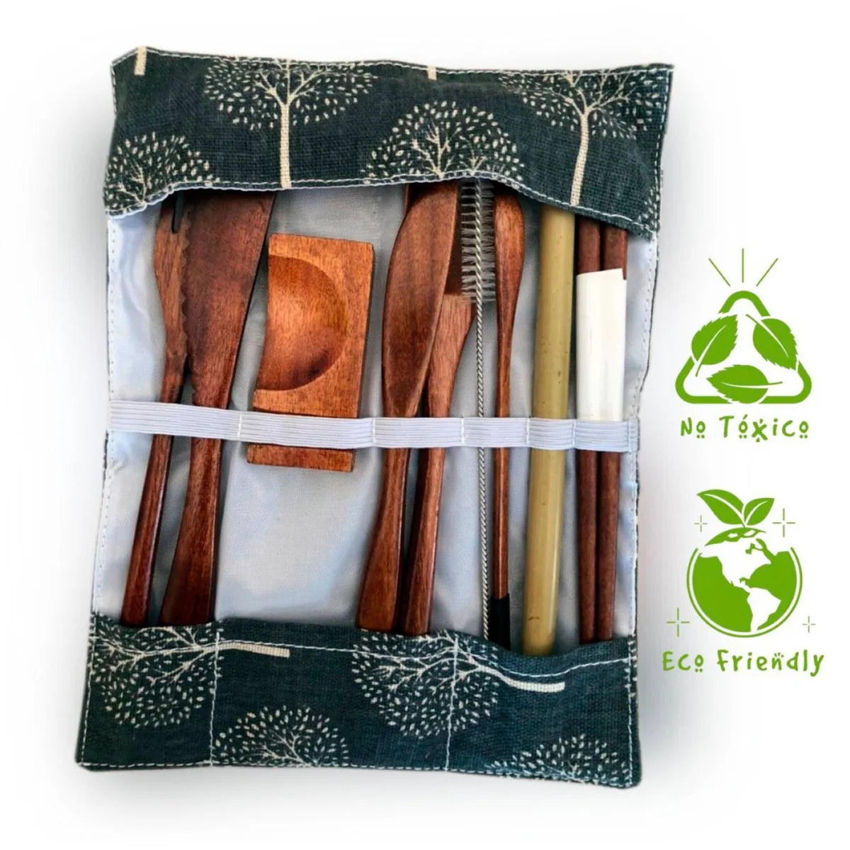 GENERICO - Set de cubiertos de bambú reutilizable