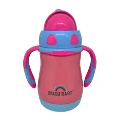 MAGU BABY - Vaso Bombilla Inoxbaby Rosado-Celeste