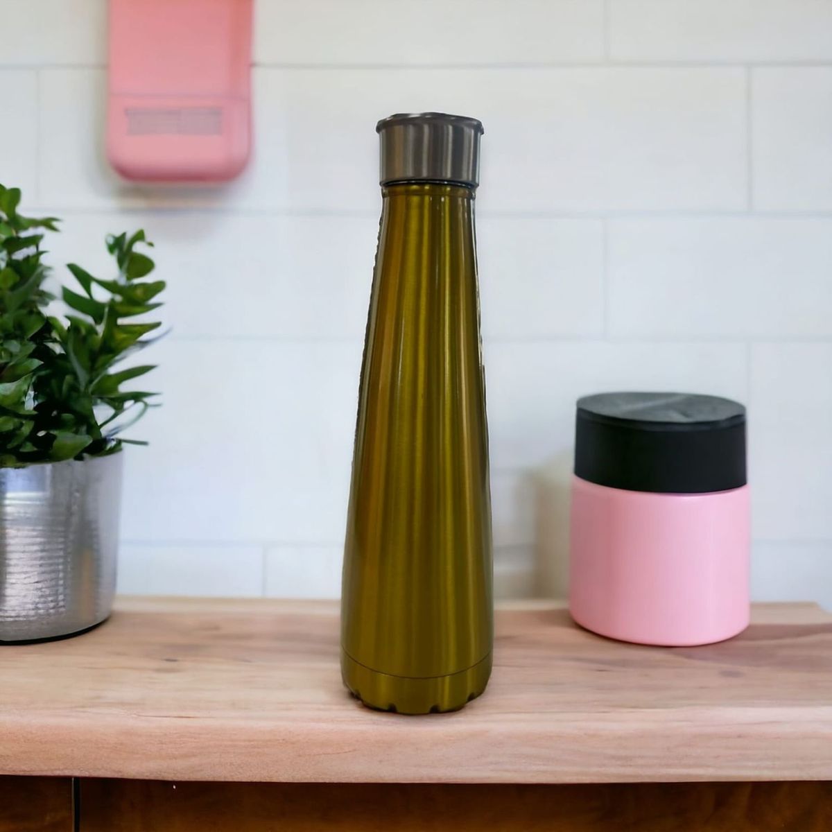 SOHOGAR - Botella térmica de acero inoxidable  dorado