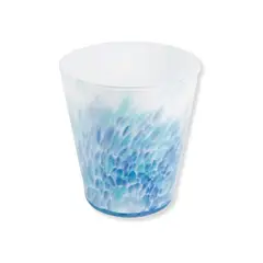 SOHOGAR - Florero de vidrio fabricado en polonia 16 cm celeste