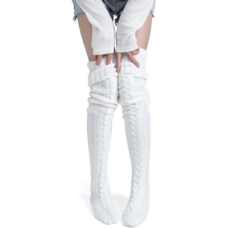 WILD TRAVEL - Calcetas Invierno tejidas cómodas elegantes y encima de la rodilla