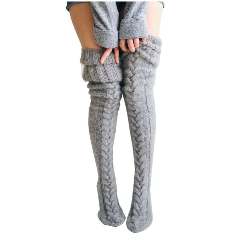 WILD TRAVEL - Calcetas Invierno tejidas cómodas elegantes y encima de la rodilla