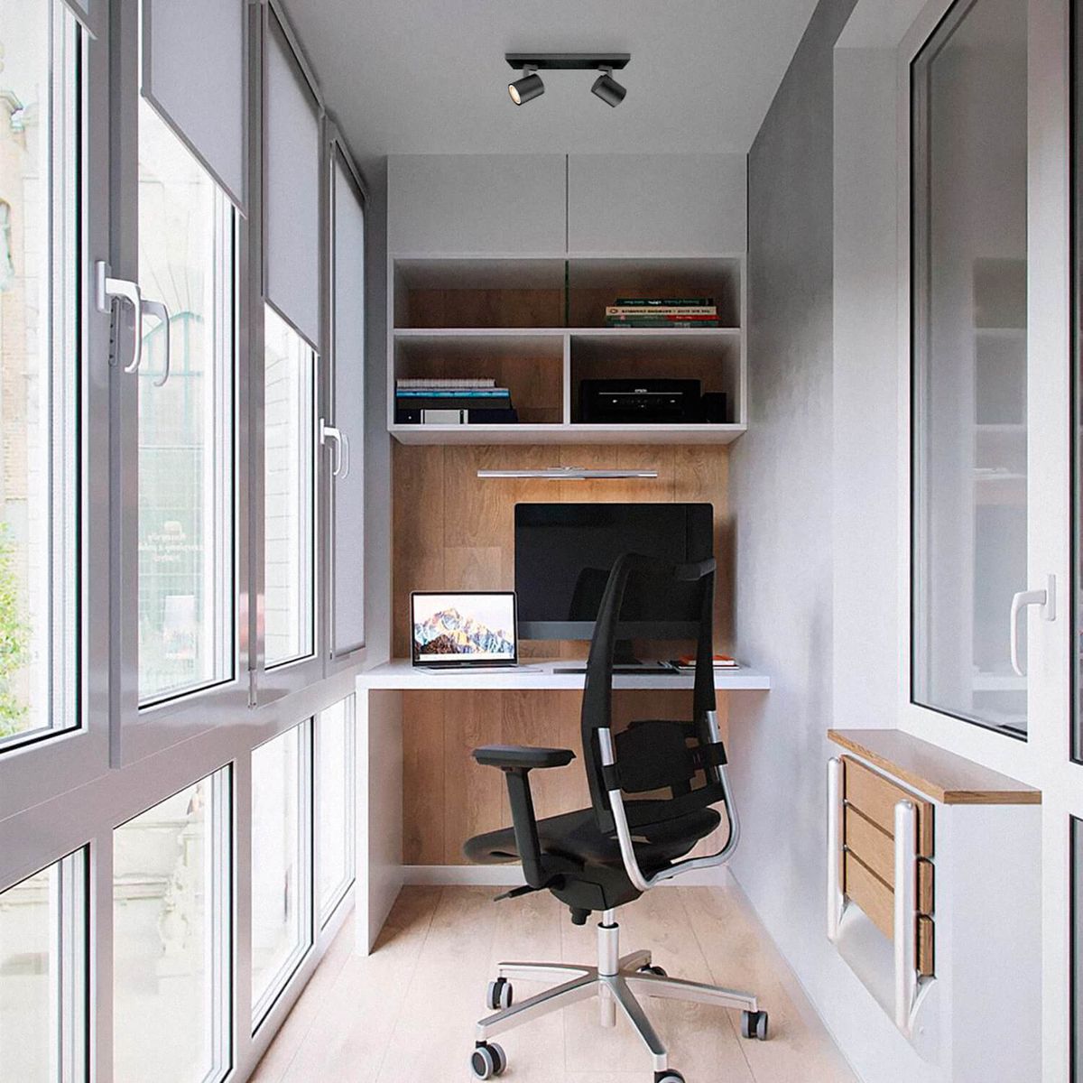 LED STUDIO - FOCO SOBREPUESTO CIELO / MURO LED STUDIO DOBLE (SIN AMPOLLETA GU10)