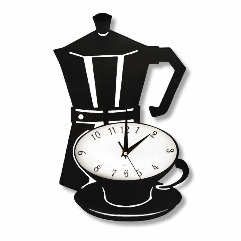 SOHOGAR - Reloj cocina mural cafetera 40x25 cm