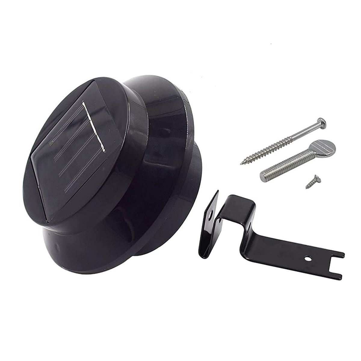 SOHOGAR - Foco led redondo con panel solar 1.2v negro