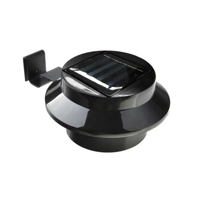 Foco led redondo con panel solar 3.7v negro