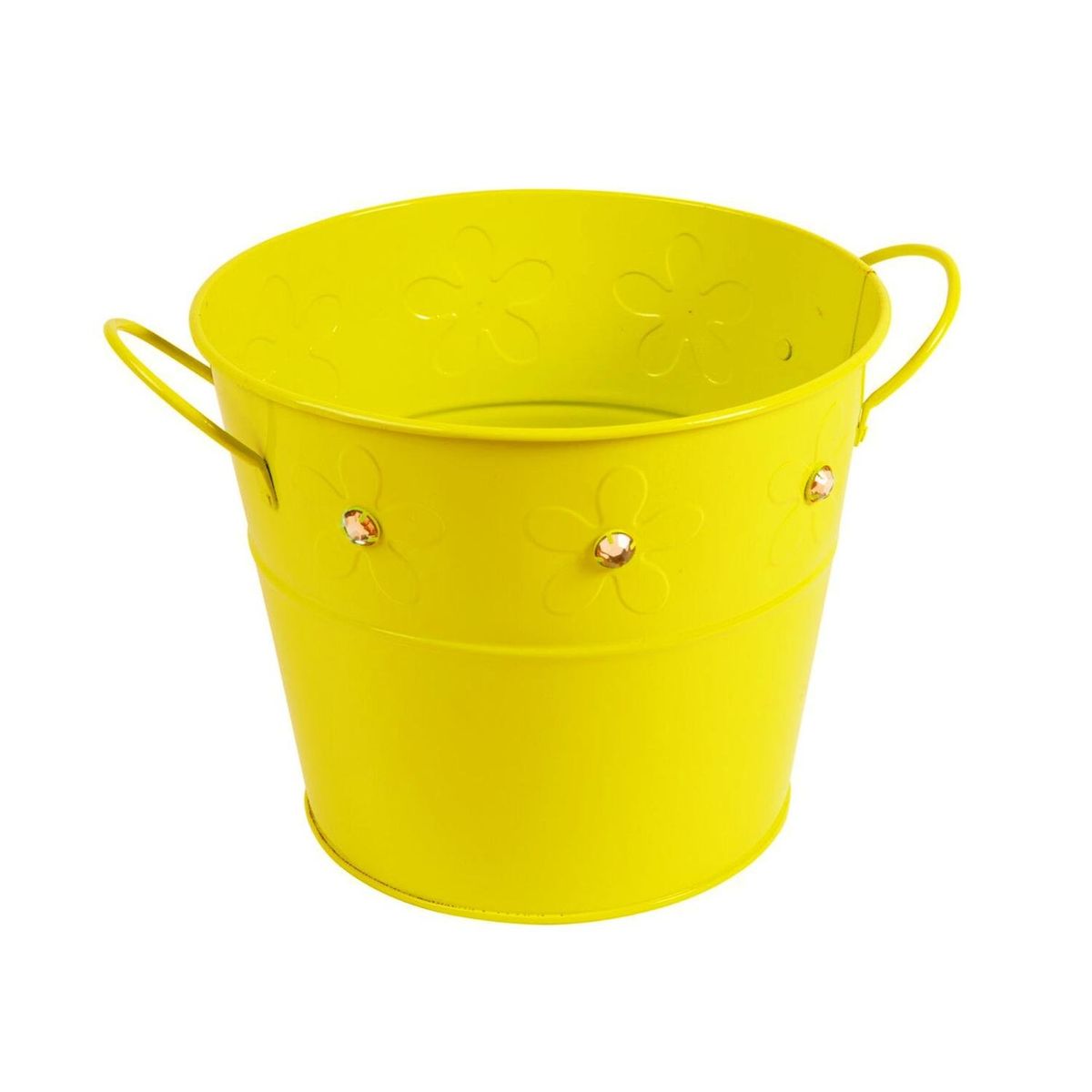 HOME ESSENTIALS - Balde de latón amarillo con gemas