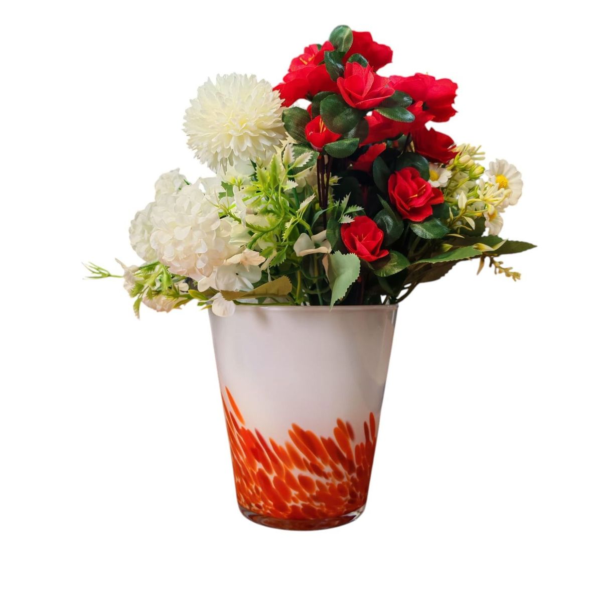 HOME ESSENTIALS - Florero de vidrio fabricado en polonia 16 cm rojo