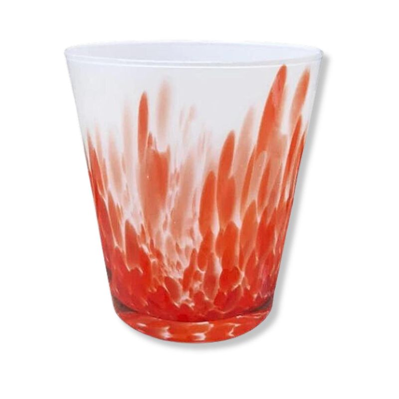 SOHOGAR - Florero de vidrio fabricado en polonia 16 cm rojo