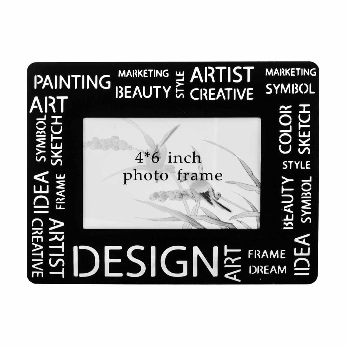 HOME ESSENTIALS - Marco de fotos metal diseño moderno negro