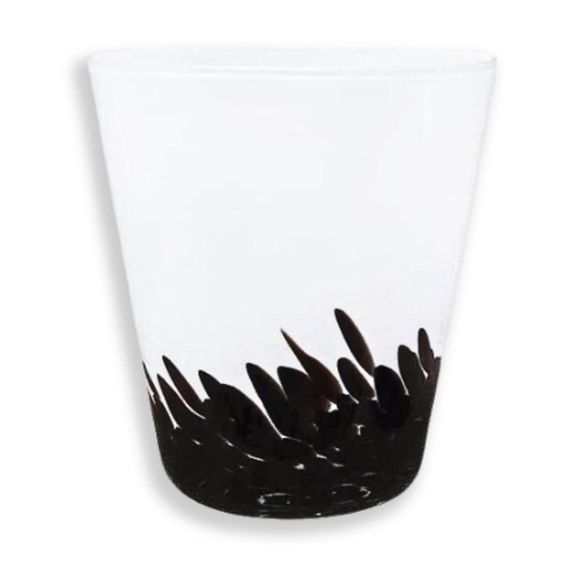 SOHOGAR - Florero de vidrio fabricado en polonia 16 cm negro