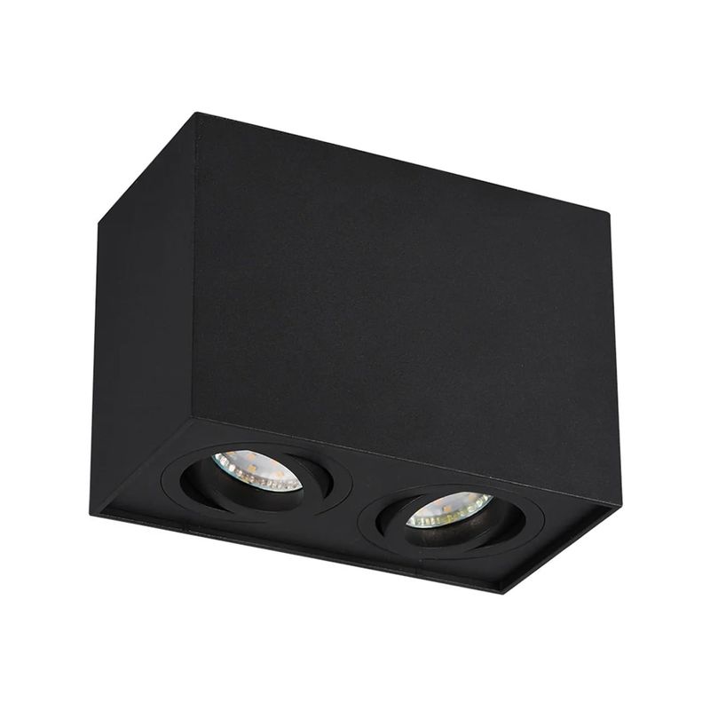 LED STUDIO - APLIQUÉ CIELO LED STUDIO CUADRADO NEGRO DOBLE S/GU10