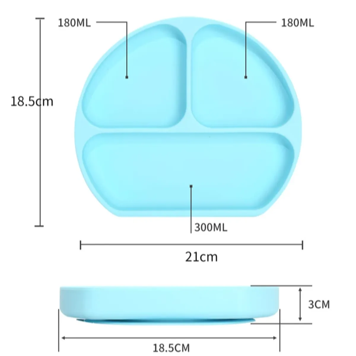 GENERICO - Plato De Silicona De Succión Y Ventosa Para Niño