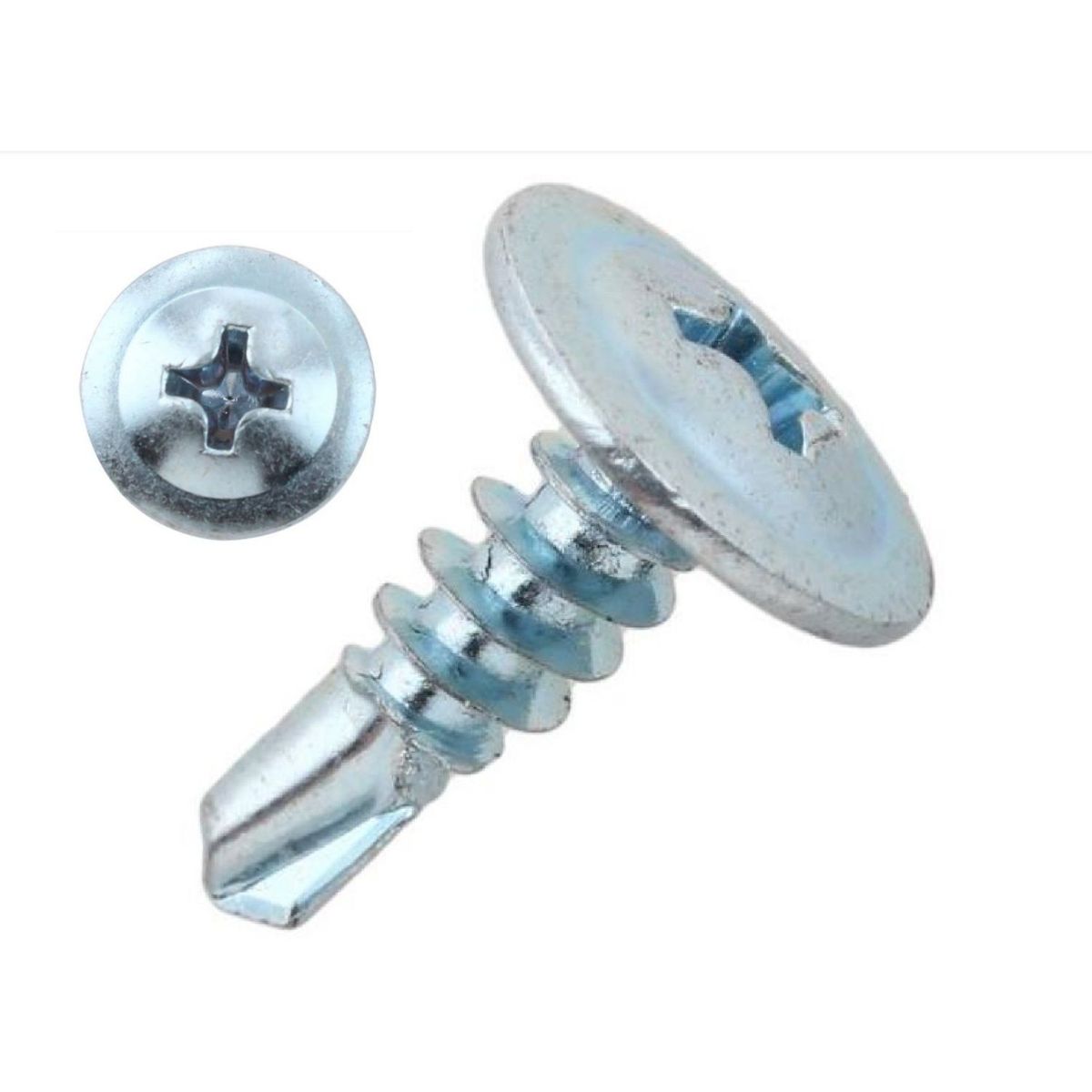 GENERICO - Tornillo 8x1/2 Punta Broca Zincado cabeza lenteja x 1.000 unidades