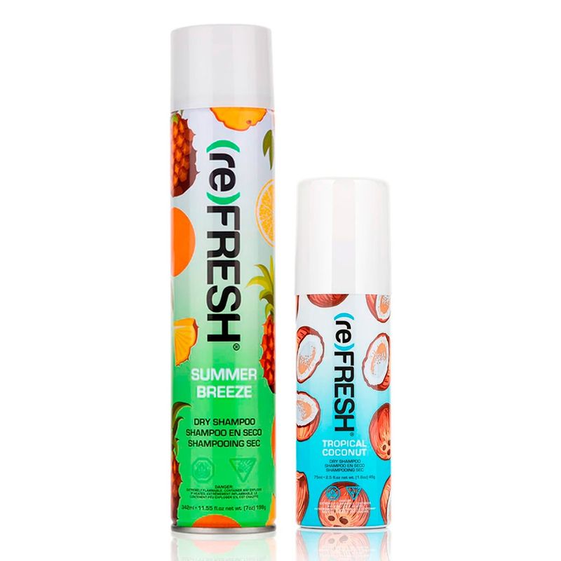 COSMETICAVAL - Kit Shampoo seco Refresh sin enjuague 342ml + 75ml coco