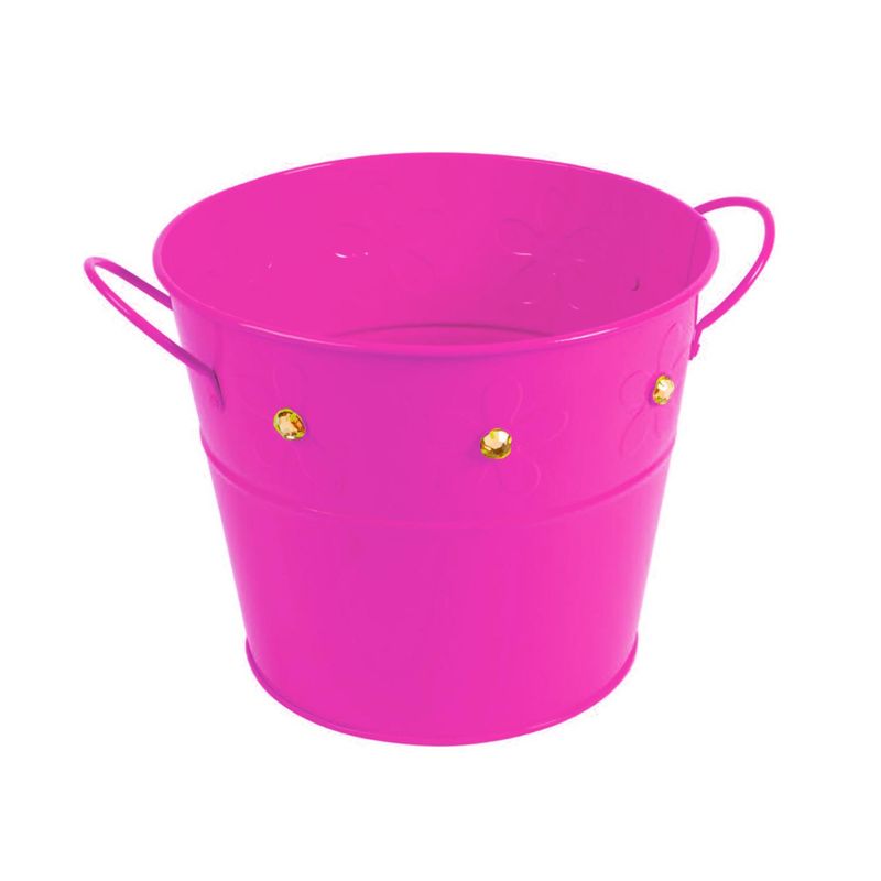 SOHOGAR - Balde de latón fucsia con gemas