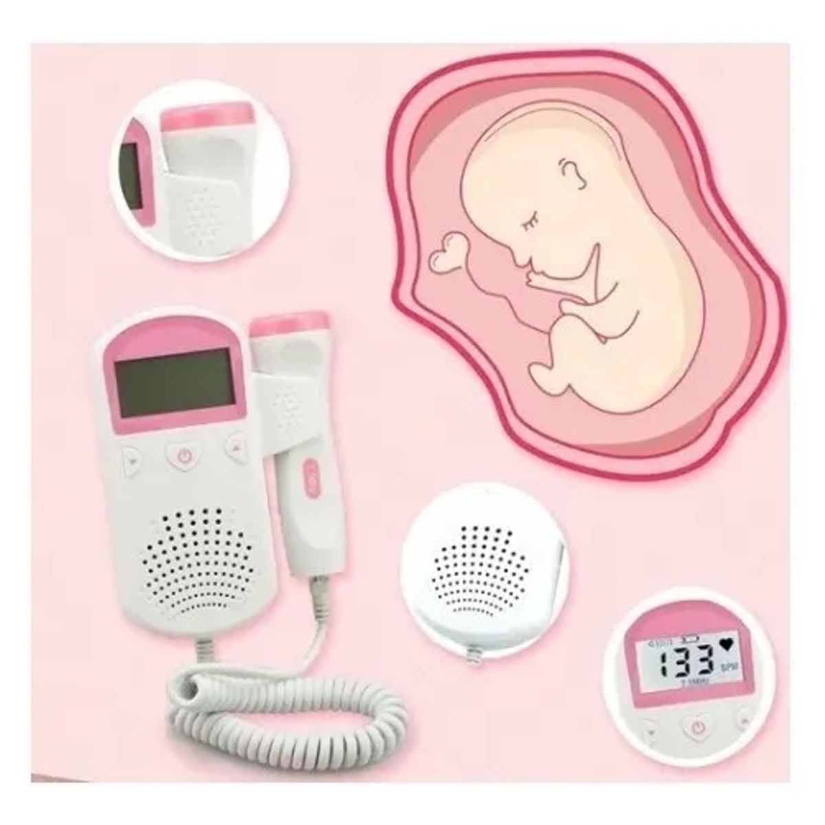 GENERICO - Doppler Fetal Monitor Escucha los Latidos De Tu Bebe mas gel Incluido