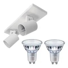 LED STUDIO - KIT APLIQUÉ CIELO/MURO DOBLE + 2 GU10 L/CLDA BLCO