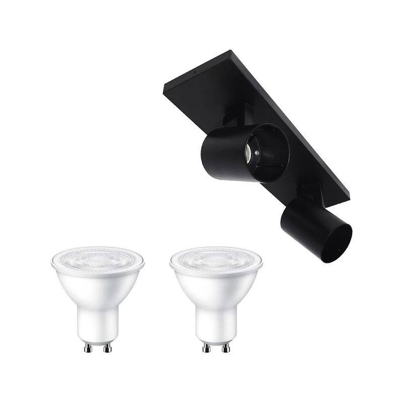 LED STUDIO - KIT APLIQUÉ CIELO/MURO LED STUDIO DOBLE + 2 GU10 L/CLDA NGR