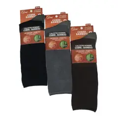 GARSIL - 12 Pares De Calcetines De Vestir Con Fibra De Cobre y Bambú