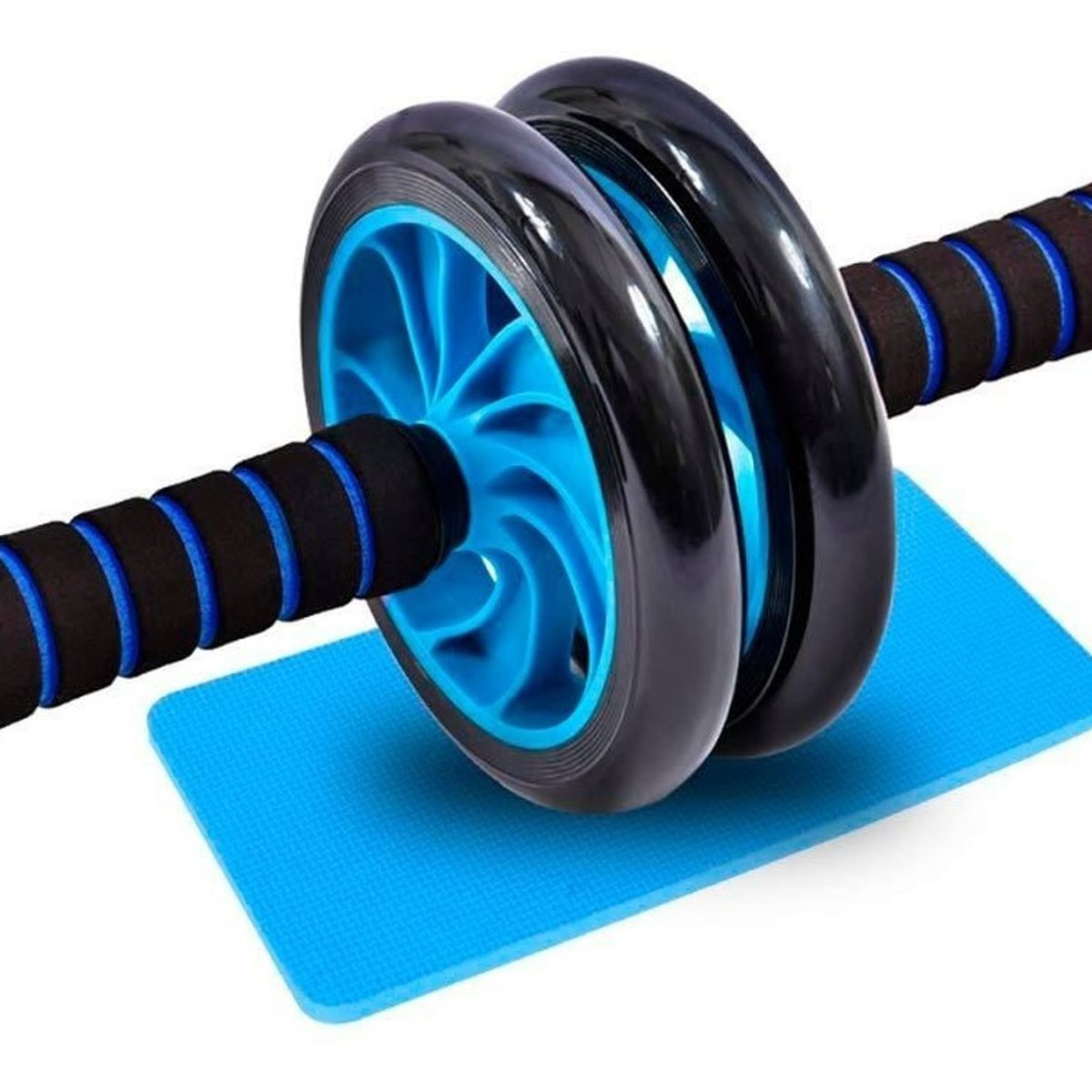 CRUSEC - Rueda Abdominal Azul con Colchoneta Ab Wheel