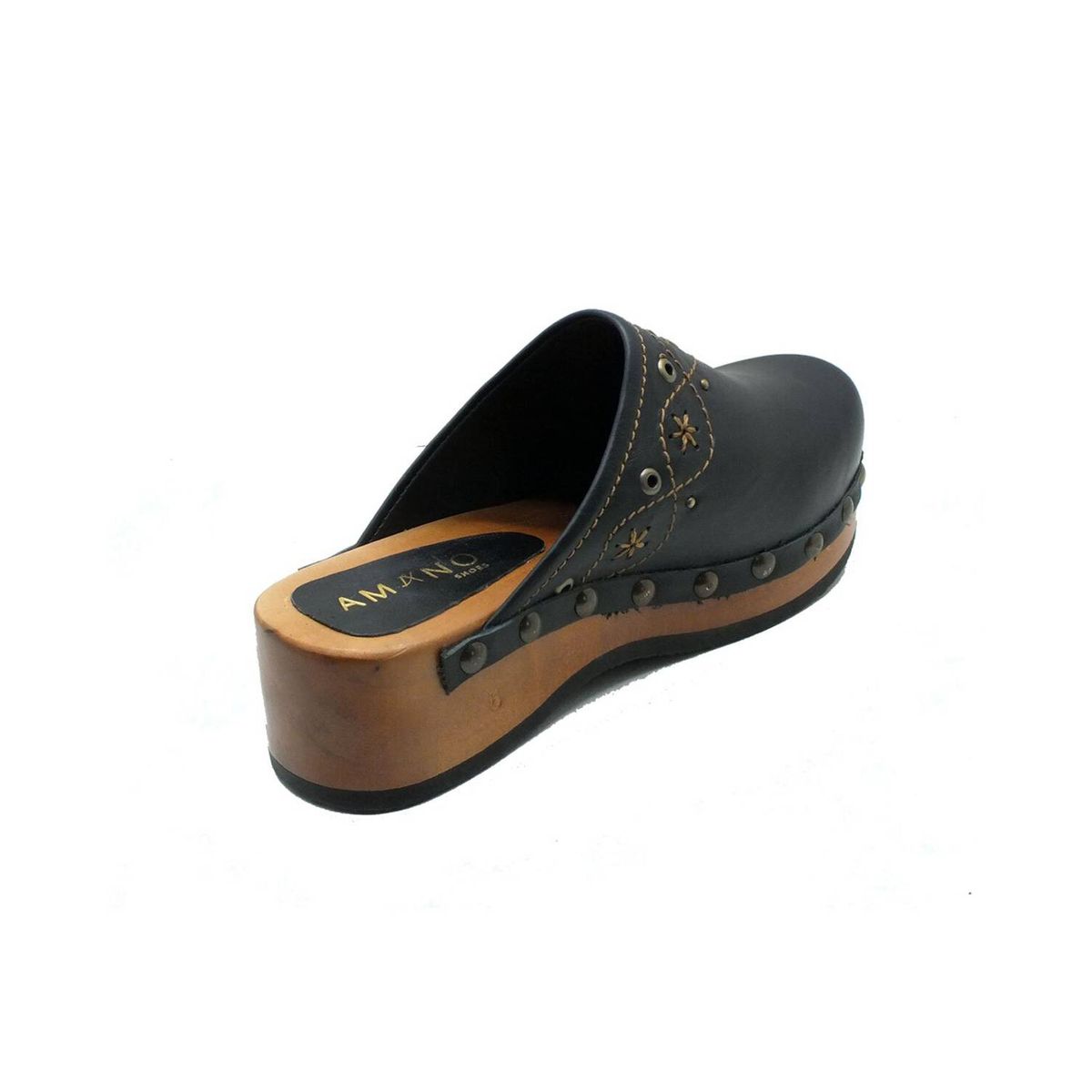 AMANO - Zueco Julieta cuero negro Amano Shoes