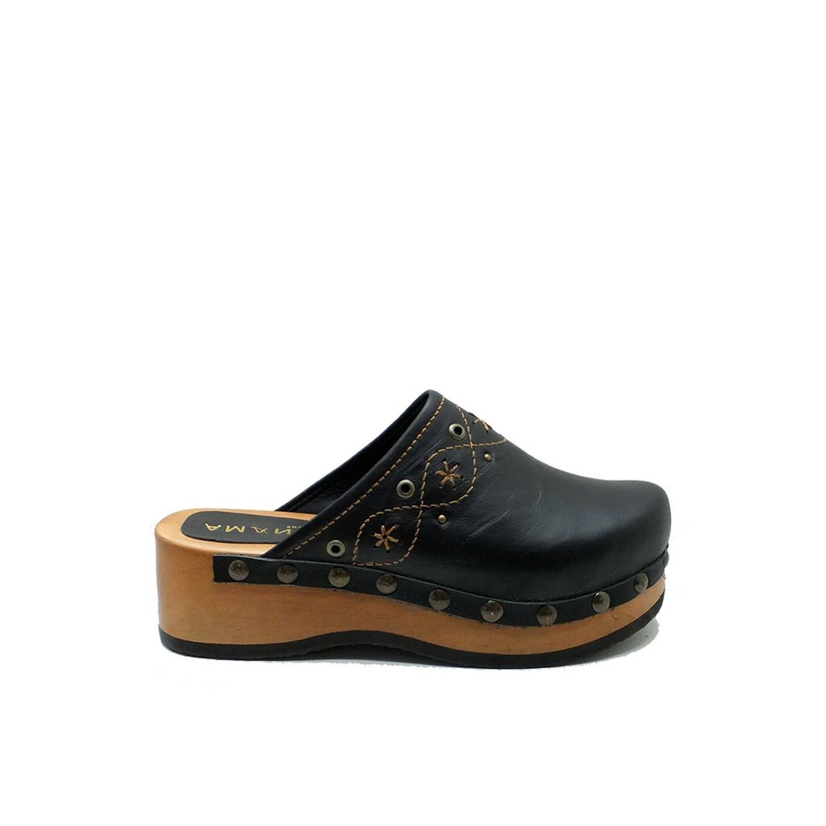 AMANO - Zueco Julieta cuero negro Amano Shoes