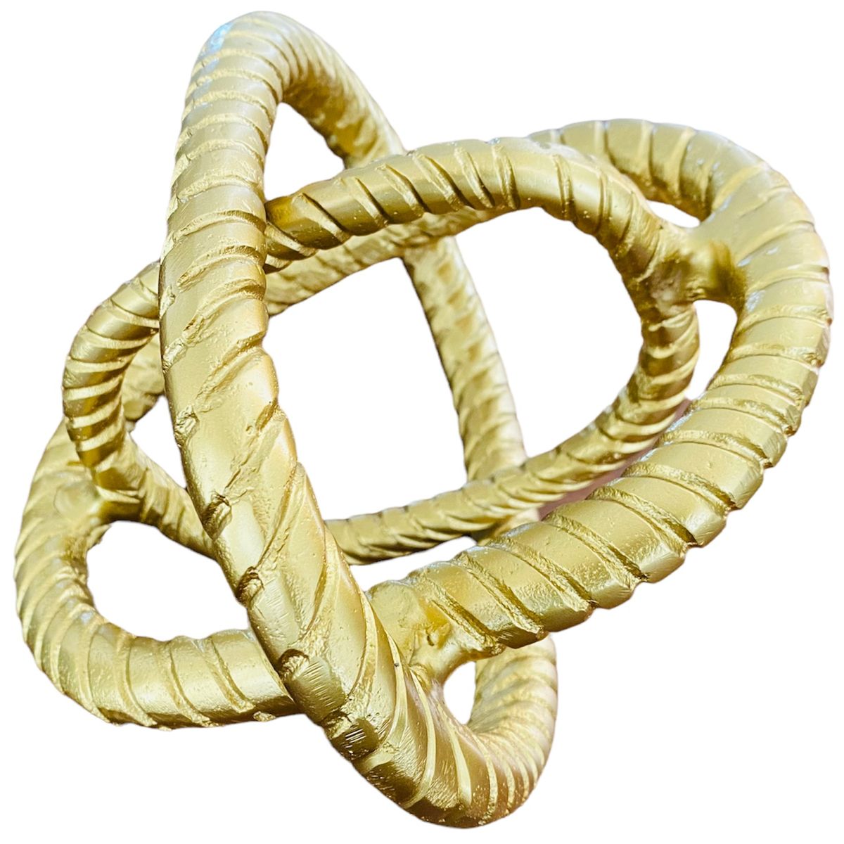 GENERICO - Figura decorativa anillos dorados 15x20 cm