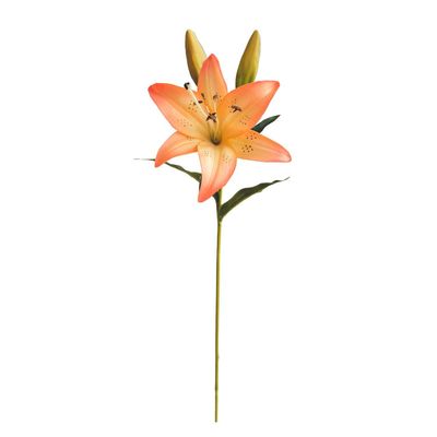 Imagen 2 del producto 4 Lilium Naranjo Flor Seda Artificial 69 Cm