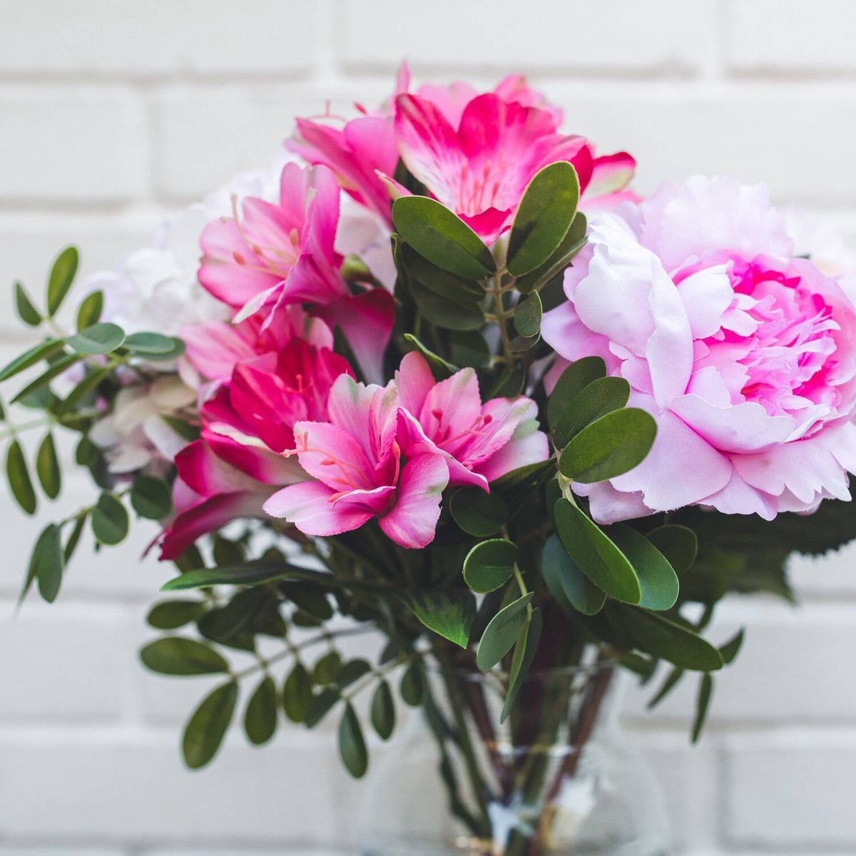 LE BOUQUET - 4 Astromelia Fucsia Flor Seda Artificial 61 Cm