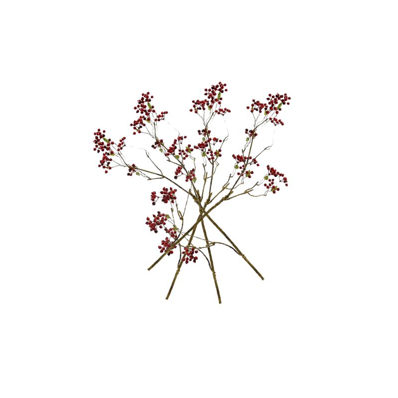 LE BOUQUET - 4 Berry rojo Flor Seda Artificial 104 Cm