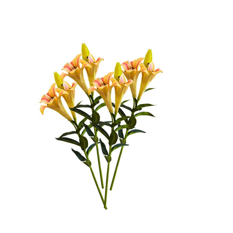 LE BOUQUET - 4 Lilium Doble Flor Seda Artificial 83 Cm