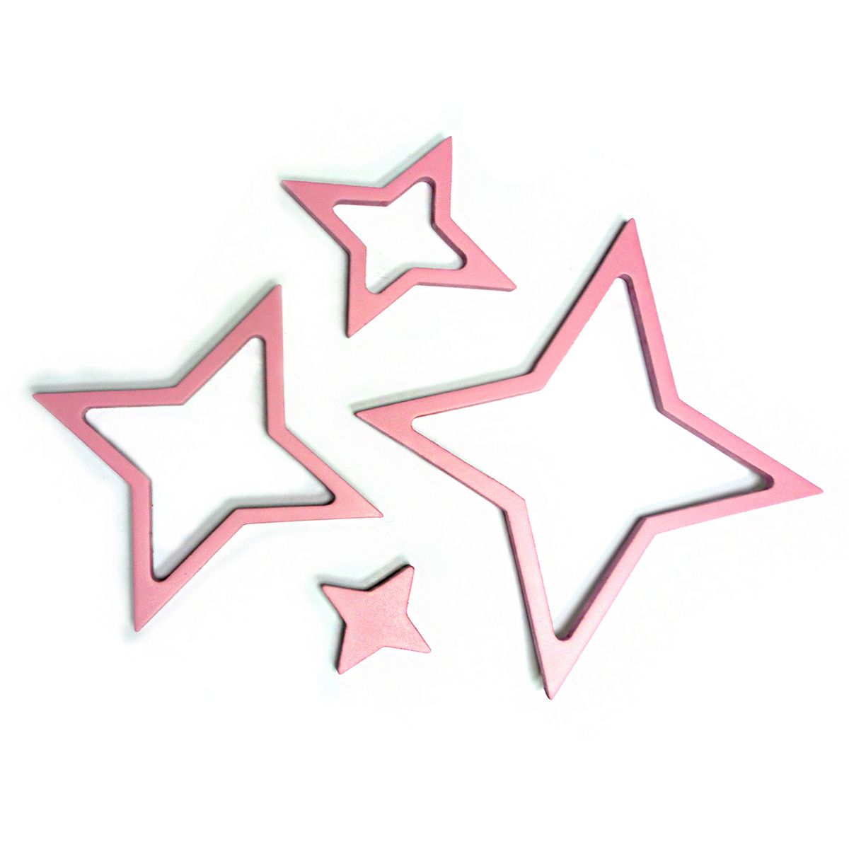 HOME ESSENTIALS - Stickers de madera para muro estrellas rosada
