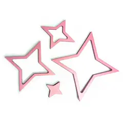 SOHOGAR - Stickers de madera para muro estrellas rosada