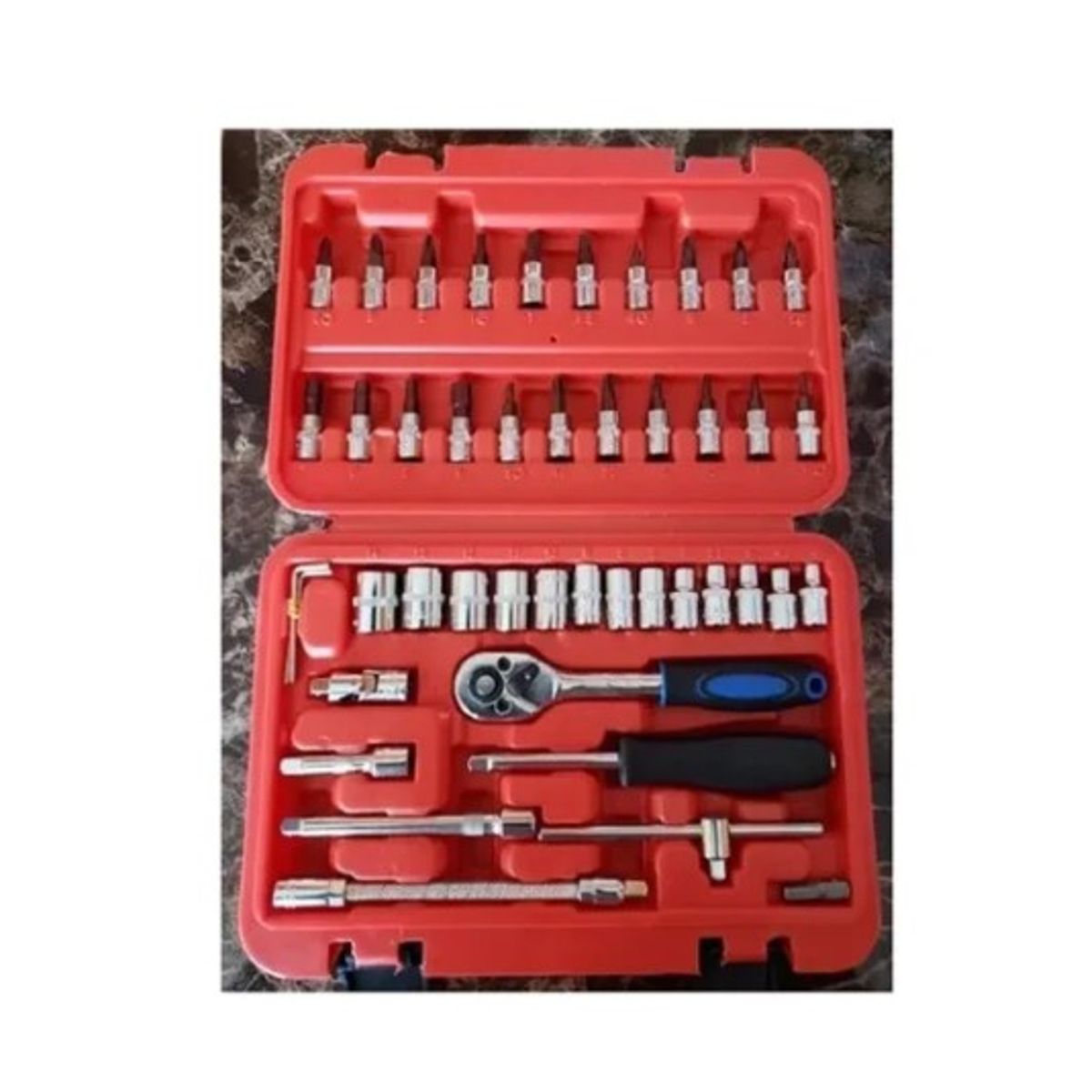 ESHOPANGIE - Juego Caja Set Dados Chicharra Herramientas 46 Piezas