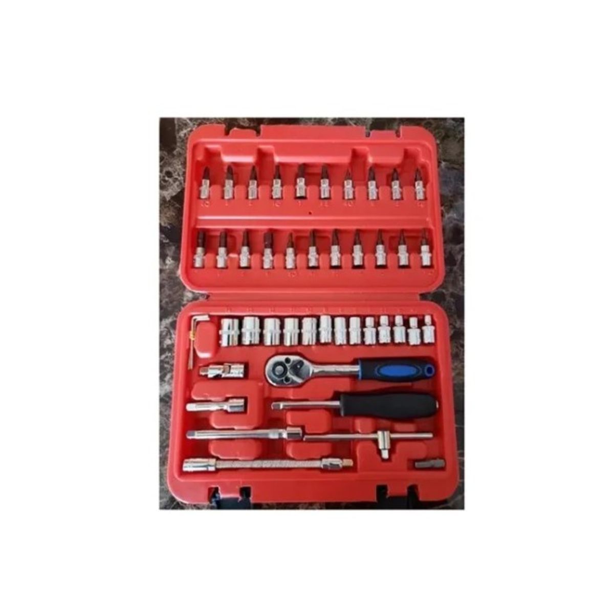 ESHOPANGIE - Juego Caja Set Dados Chicharra Herramientas 46 Piezas