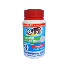 KLAREN - 24 UNIDADES TABLETAS CLORO DESINFECTANTE 48 UND.