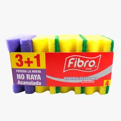 FIBRO - 30 UNIDADES ESPONJA ACANALADA 3+1