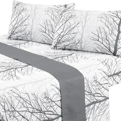 MALLORCA - Juego de Sabanas T144 1 Plaza Forest Grey